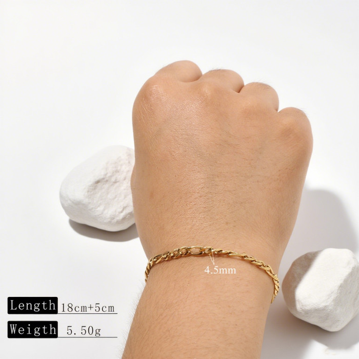 European and American INS Style Gold Titanium Steel Bracelet Adjustable Multiple Chain Types Clavicle Chain Neck Chain Blade Titanium Steel Chain