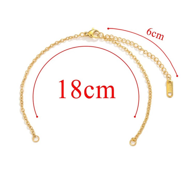 Stainless Steel DIY Bracelet Long Cross Adjustable Titanium Steel Bracelet Accessories Real Gold Plated Semi-finished Basic Chain
