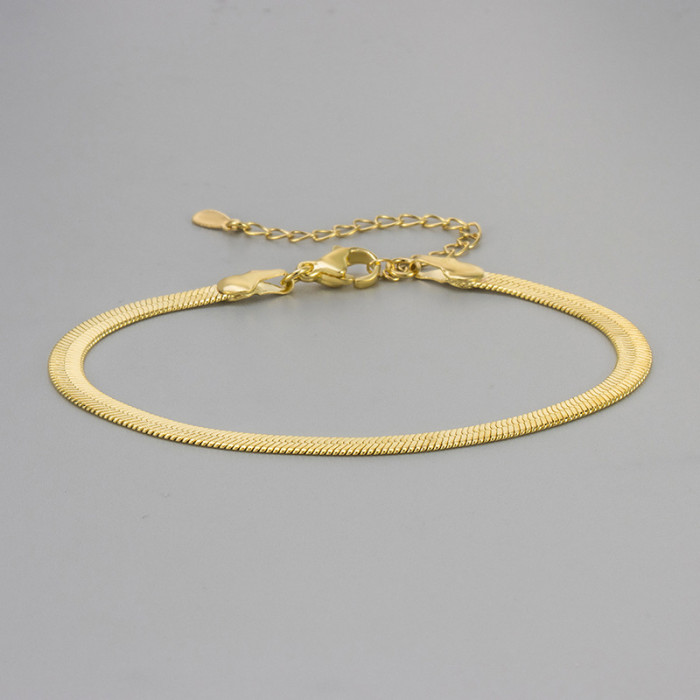 New Fashion Flat Snake Bone Bracelet for Women Simple High-End Versatile Minimalist Style Bracelet Jewelry