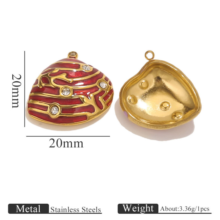 Stainless Steel Vacuum Color Retention Oil Drop Point Drill Shell Pendant DIY Jewelry Necklace Bracelet Accessories W...