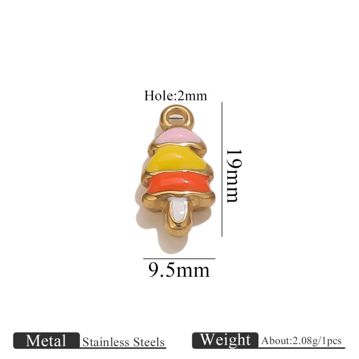 18K Vacuum Plated Stainless Steel Color Retention Elephant Horse Rhino Christmas Number Pendant DIY Jewelry Hanging O...