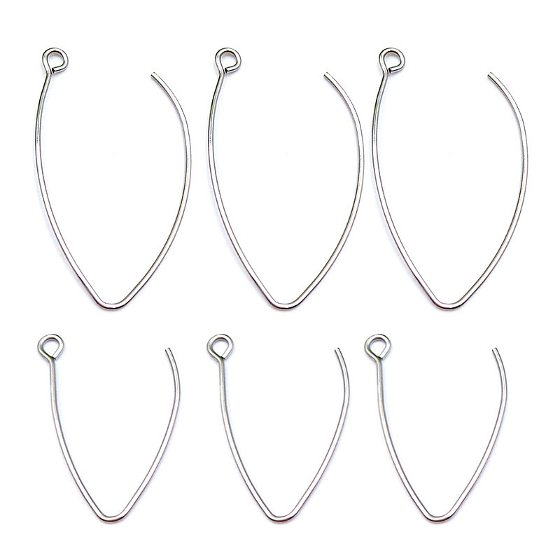 Stainless Steel Large Ear Hooks Titanium Steel V-Shaped Earrings Large U-Shaped Ear Hooks DIY Ear Hook Jewelry Accessories