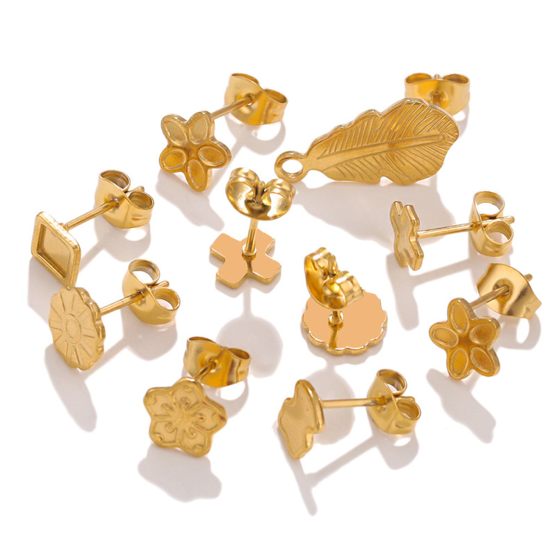 Stainless Steel Multi-Shape Earrings Squirrel Watermelon Thumb Tai Chi Earrings DIY Jewelry Accessories In Stock