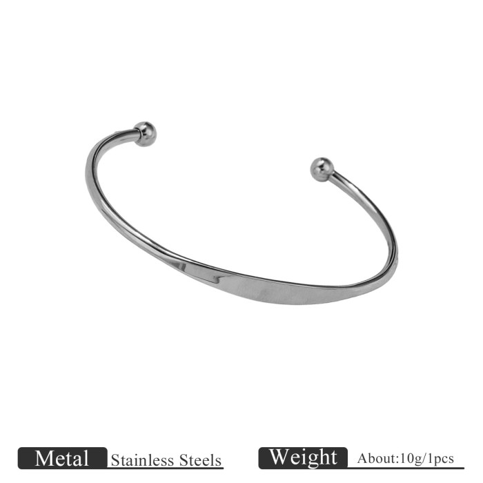 Titanium Steel Polished DIY Laser Engraved Name Letter Stainless Steel Bracelet 18K Gold Men and Women Couple Fashion...