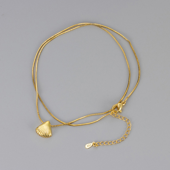 European and American Hot-Selling Fashion Personality Versatile Simple Elegant Minimalist Style Shell Pendant Collarbone Chain Cross-Border Trendy Necklace