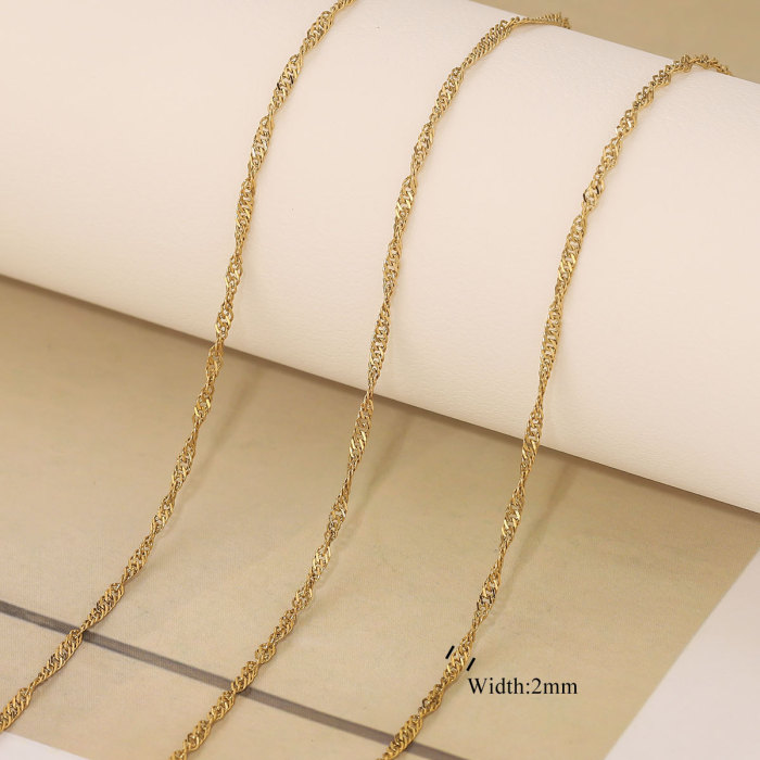 Stainless Steel 18K Vacuum Plated Bead Chain Box Chain Cross Chain DIY Necklace Bracelet Jewelry Accessories