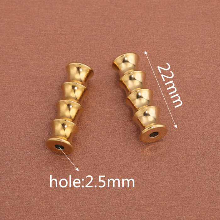 Stainless Steel Bamboo Joint Wine Cup Bullet Beads Long Beads Titanium Steel Loose Beads Spacer Beads DIY Handmade Je...