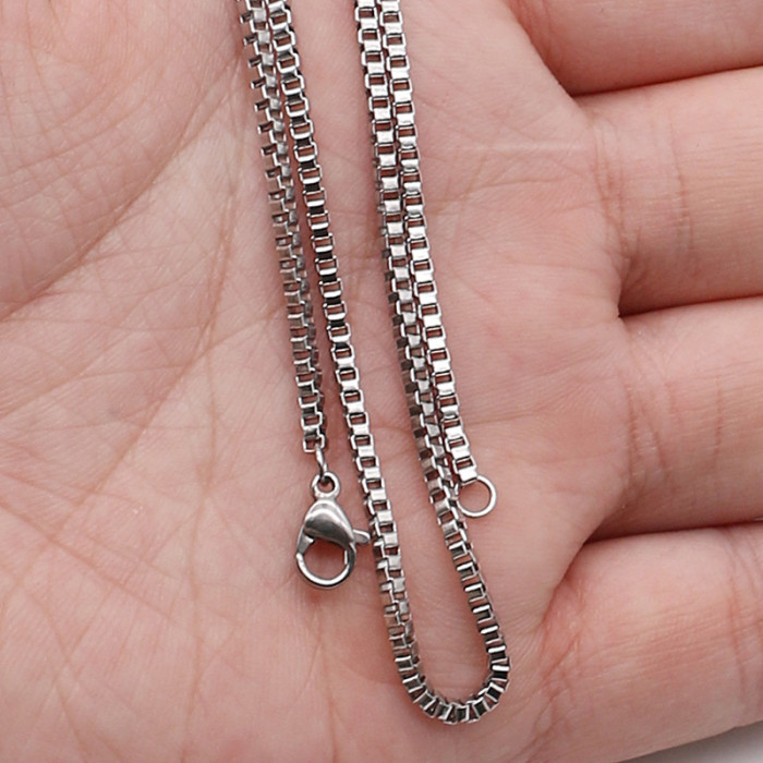 Stainless Steel Necklace Short Box Chain DIY Square Box Necklace Necklace Jewelry Pendant Chain Accessories