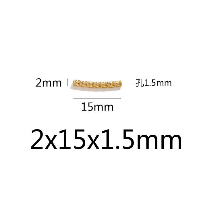 Stainless Steel Faceted Threaded Bend Tube Titanium Steel Embossed Color Retention DIY Tube Bead Making Bracelet Necklace Jewelry Accessories