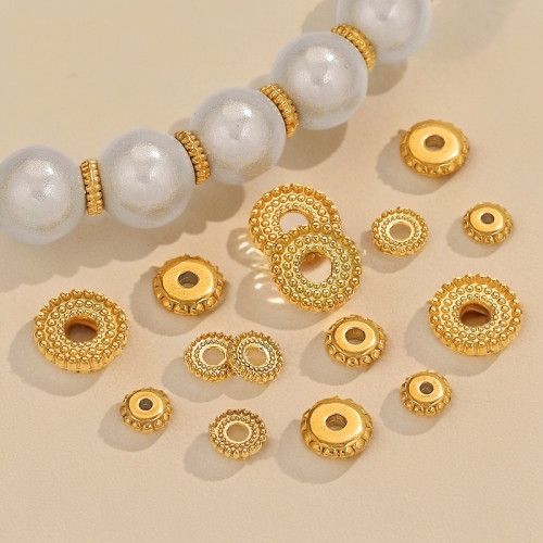 Stainless Steel Perforated Wheel Spacer Beads Gear Spacer Beads DIY Bracelet Spacer Bead Material Wholesale