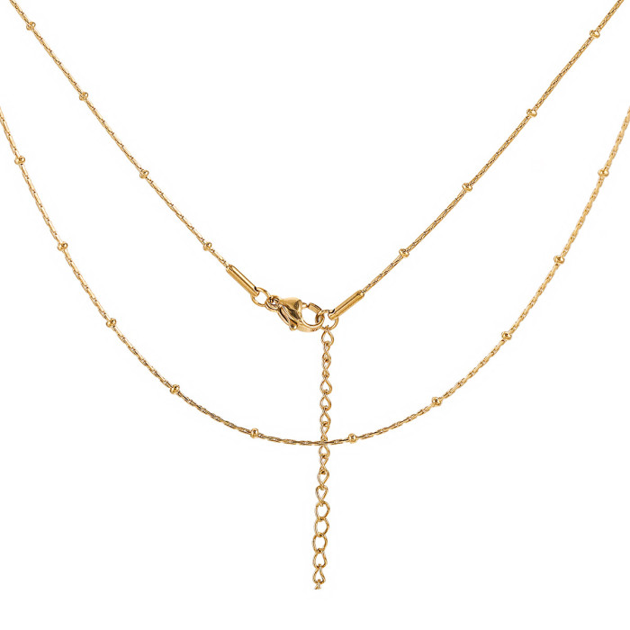Stainless Steel Hammered Necklace Geometric Pendant Simple Design High-end Niche DIY Jewelry Chain Clavicle Chain Wholesale