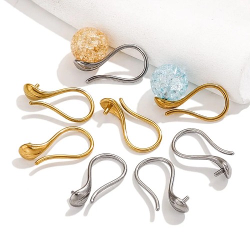 New Stainless Steel Pearl Ear Hook Holder Accessories High Heel Ear Hook U-Shaped Question Mark Hook Empty Holder DIY Jewelry Accessories