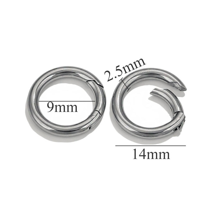 Stainless Steel Smooth Spring Buckle Spring Ring Buckle 3.0mm Wire Diameter Round Buckle Titanium Steel DIY Hardware Buckle Round Buckle Wholesale
