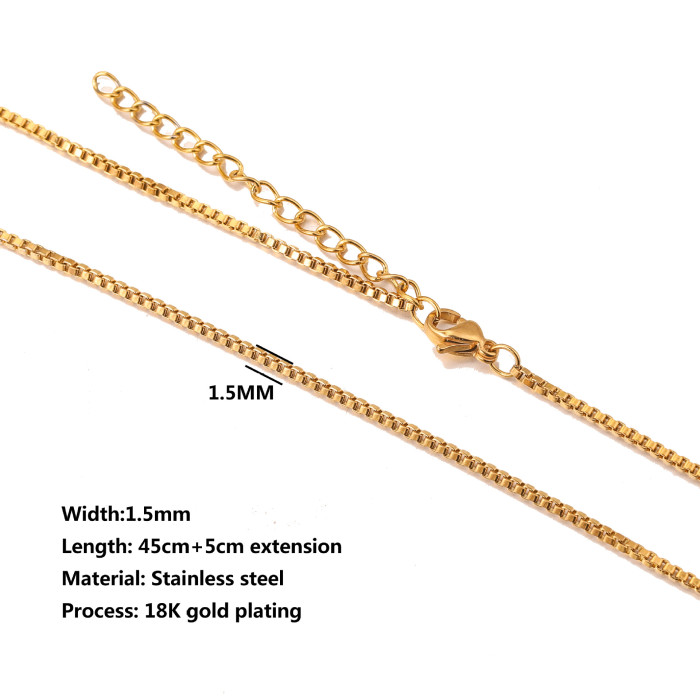 Women's 45+5cm Lip Necklace Stainless Steel Water Ripple Chain Clavicle Chain DIY Jewelry Accessories Necklace