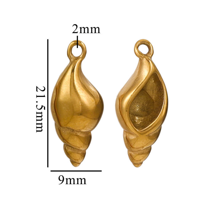 3D Stainless Steel Shell Pendant Conch Ocean Series Bracelet Necklace Material Titanium Steel DIY Jewelry Accessories Factory