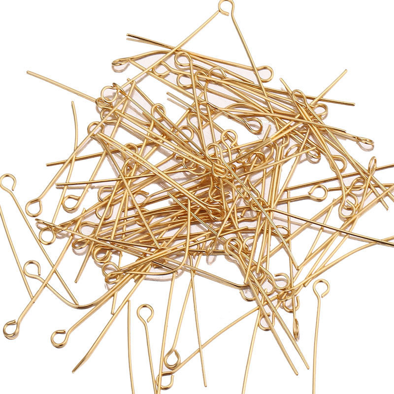 DIY Materials Jewelry Accessories Beads 15mm to 50mm Nine-shaped Needle Stainless Steel Electroplated Materials 1 Pack 100pcs