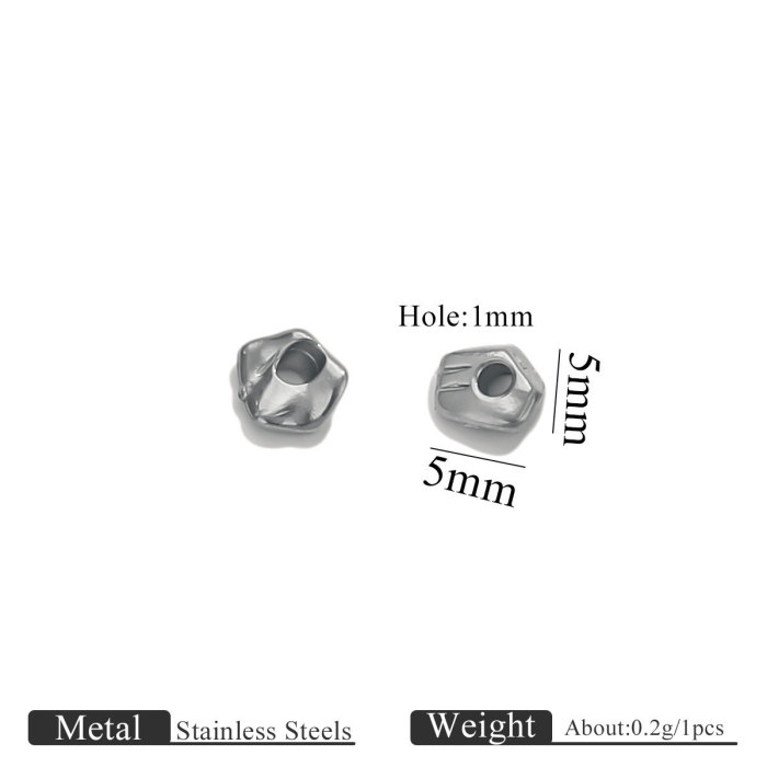 DIY Irregular Shaped Beads Stainless Steel Spacer Beads Jewelry Bracelet Accessories Steel Beads Accessories Wholesale
