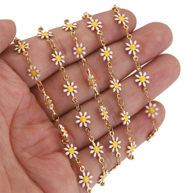 Stainless Steel Oil Drop Colorful Heart Chain DIY Handmade Flower Star Necklace Earring Jewelry Wholesale