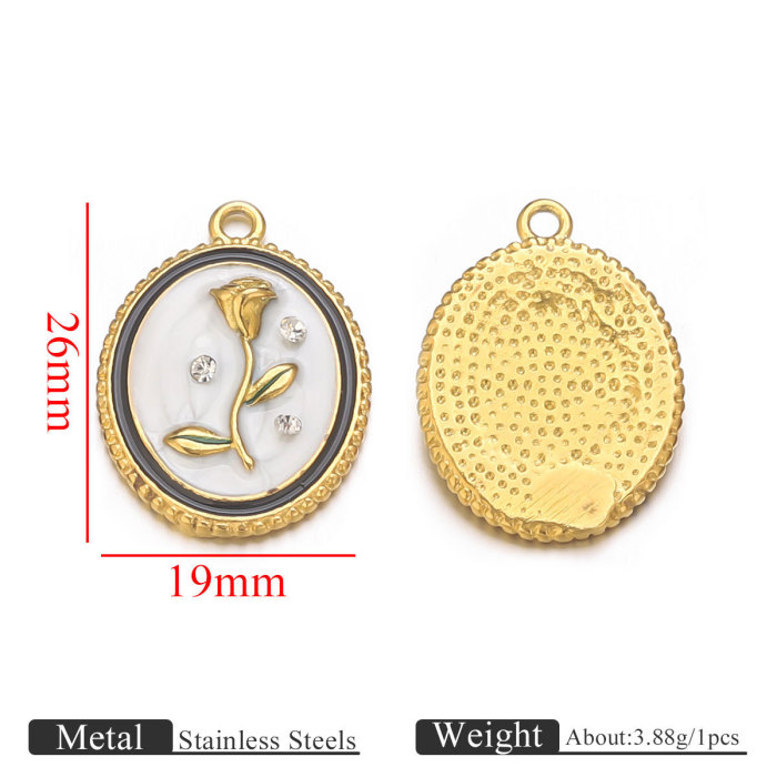 Stainless Steel Multi-style Oil Drop Flower Pendant DIY Flower Shell Fashion Clothing Pendant Bracelet Necklace Acces...