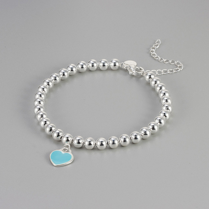 Heart-shaped Bracelet for Women Simple Elegant Versatile Fresh Style Pearl Daily Fashion Round Bead Chain High-end Feel