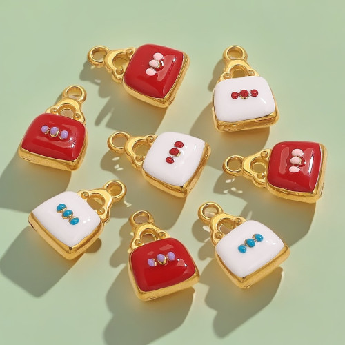 Stainless Steel Hydraulic Oil Drop Pendant Series 18K Gold Plated Bag Pendant Necklace Hanging Ornament Accessories