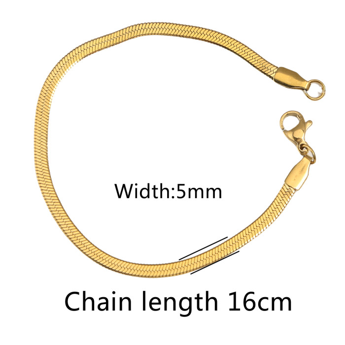 European and American INS Style Gold Titanium Steel Bracelet Adjustable Multiple Chain Types Clavicle Chain Neck Chain Blade Titanium Steel Chain