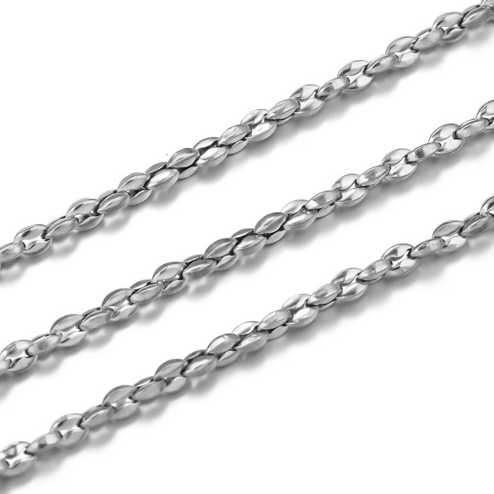 Stainless Steel Chunky Chain Titanium Steel Gold-Plated Chain Button-Shaped Decorative Chain DIY Necklace Bracelet Accessories Making