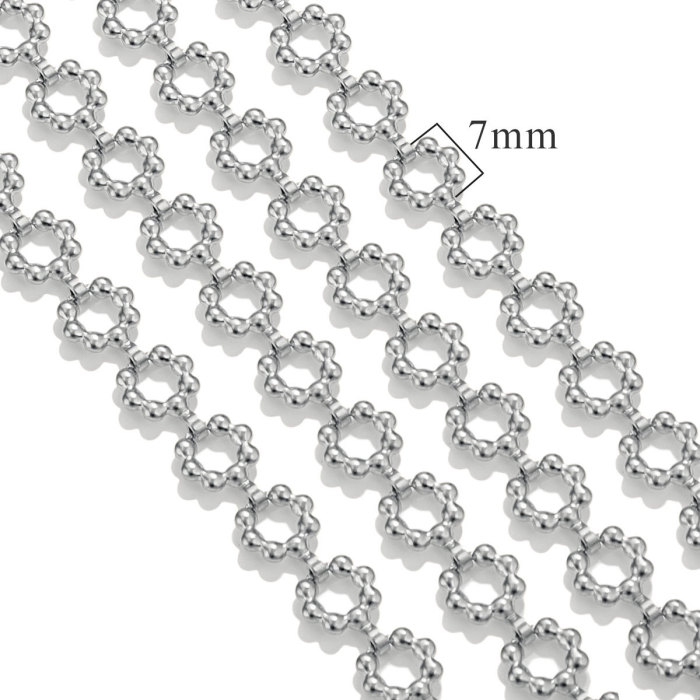 Stainless Steel Hip-Hop Multi-Style 18K Gold Meter Chain Titanium Steel Necklace Punk European and American Jewelry Cross-Border Wholesale