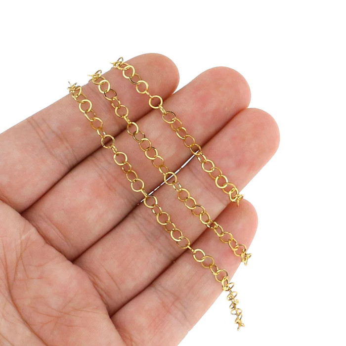 Stainless Steel Round Cross Chain DIY Jewelry Handmade Chain Necklace Bracelet Chain Making Supplies Accessories