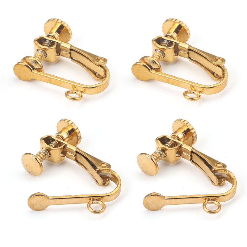 Stainless Steel DIY Jewelry Accessories Earring Materials Titanium Steel Color Retention No Piercing Painless Ear Clips U-Shaped Screw Ear Clips