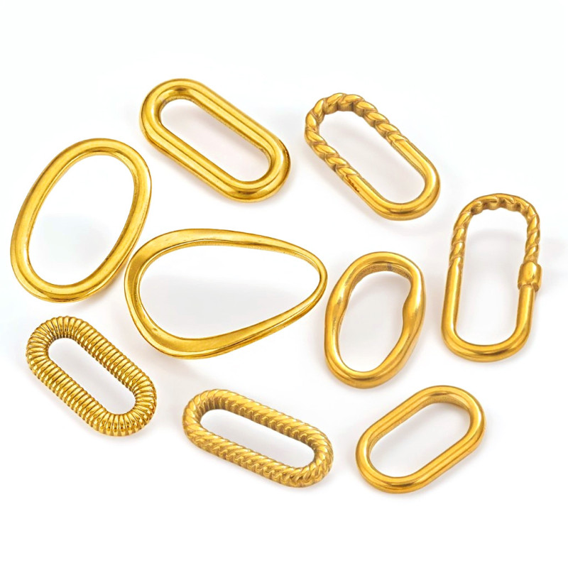 Stainless Steel Oval Frame Border Earrings Pendant Connector DIY Jewelry Making Supplies Accessories