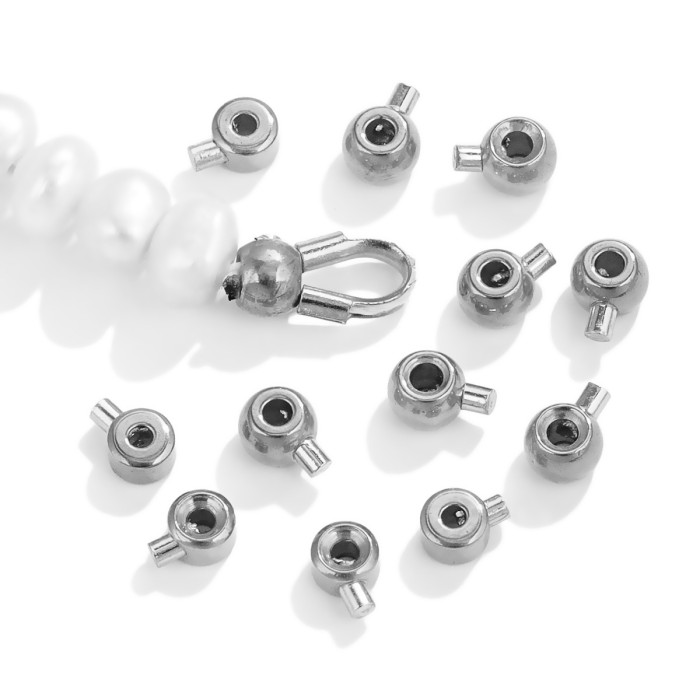 Stainless Steel Positioning Clip Bead Titanium Steel Color Retention Handmade DIY Advanced Positioning Bead Cord Lock End Cap