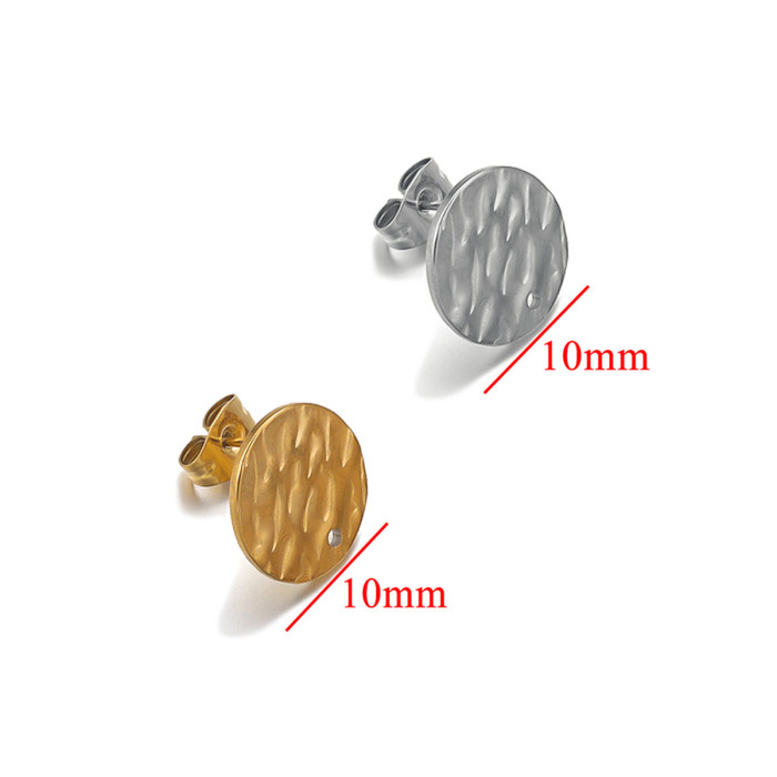 Stainless Steel Cylindrical Earring Posts with Holes DIY Round Earring Accessories