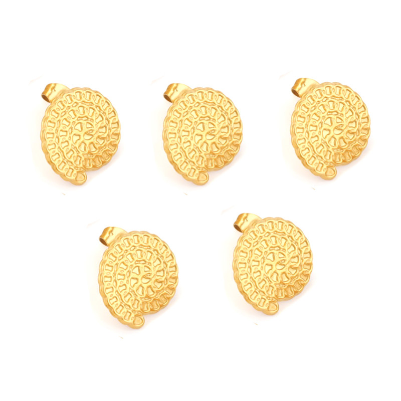 Stainless Steel Braided Threaded Earring Accessories Titanium Steel Ear Hooks DIY Handmade Round Hoop Gold-Plated Earring Accessories