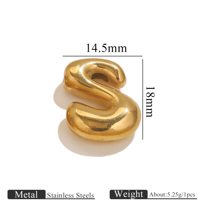 Stainless Steel Gold Q Version Cute Diy26 English Alphabet Pendant Necklace Jewelry Accessories