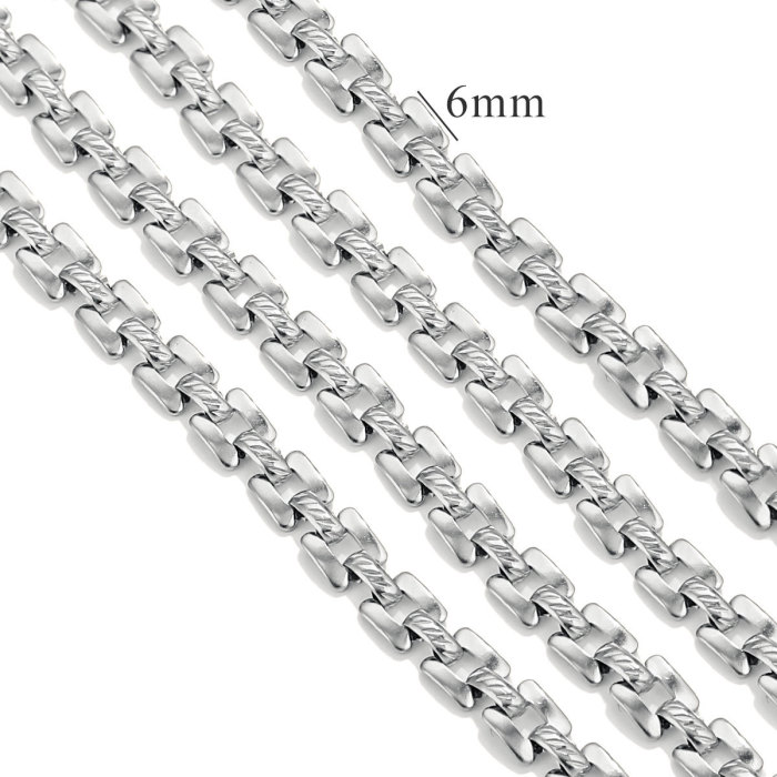 Stainless Steel Hip-Hop Multi-Style 18K Gold Meter Chain Titanium Steel Necklace Punk European and American Jewelry Cross-Border Wholesale
