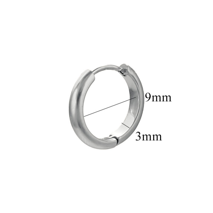 INS European and American Style Circle Smooth Earrings Simple Fashion Stainless Steel 18K Real Gold Hoop Earrings Niche Ear Jewelry Accessories