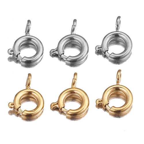 Stainless Steel Slingshot Buckle Stainless Steel Spring Buckle Necklace Bracelet Round Connection Buckle DIY Jewelry Accessories