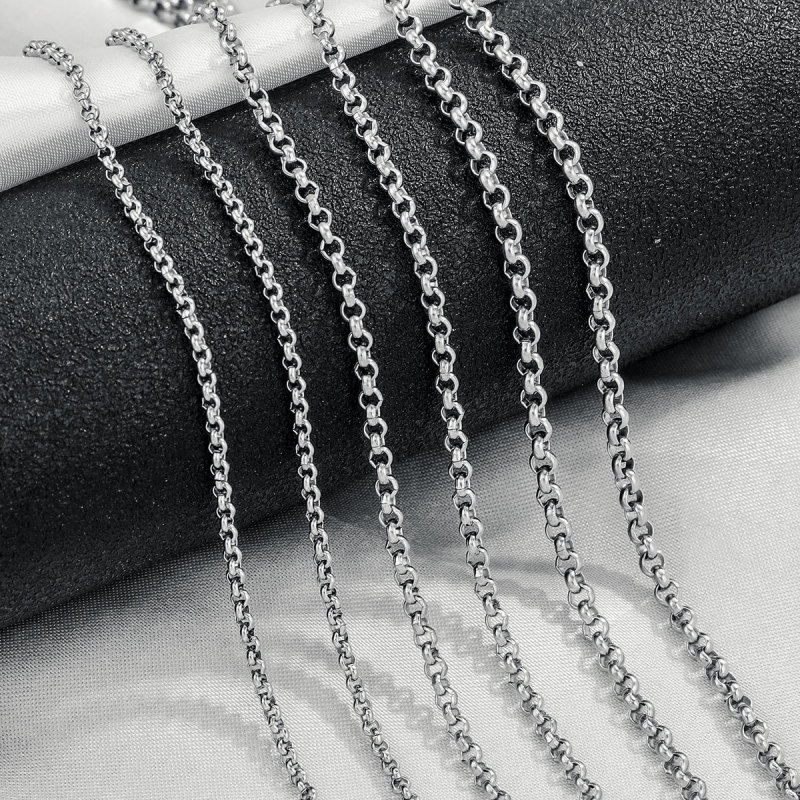 Mi Chain O-shaped Stainless Steel Round Pearl BL Chain DIY Titanium Steel Women's Collarbone Sweater Pendant Chain Waterproof Making