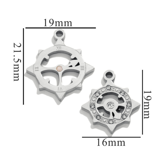 Personalized Fashion Cute DIY Jewelry Accessories 18K Gold Plated Stainless Steel Valentine's Day Couple Jewelry Pend...