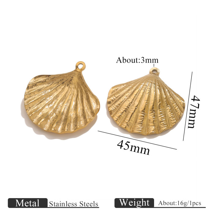 Stainless Steel Shell Ocean Series Starfish Conch Pendant DIY Necklace Accessories