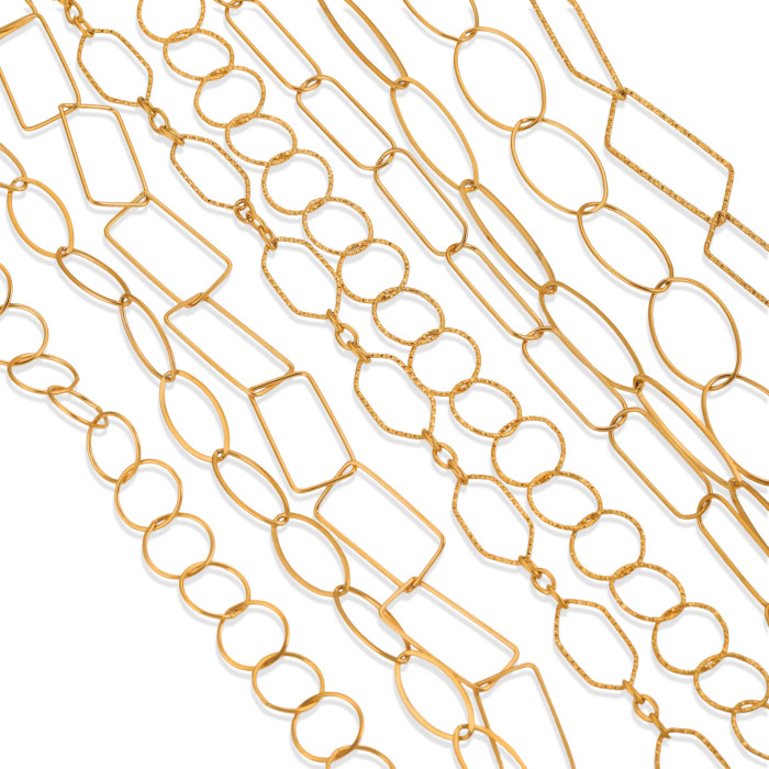 Simple Large Chain Electroplated 18K Real Gold Korean Handmade Chain DIY Jewelry Accessories Necklace Bracelet