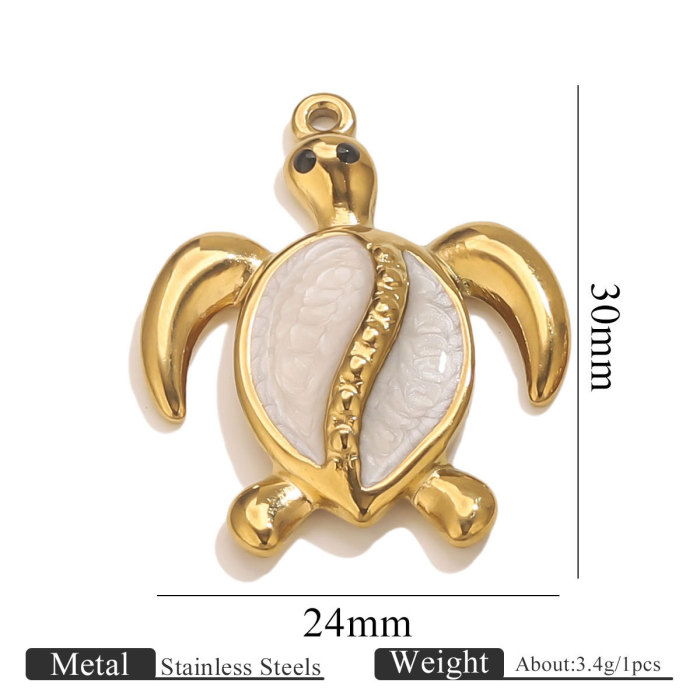 Cross-Border Stainless Steel New Oil-Drip Turtle Strawberry Crab Pendant DIY Bracelet Necklace Jewelry Hanging Ornament
