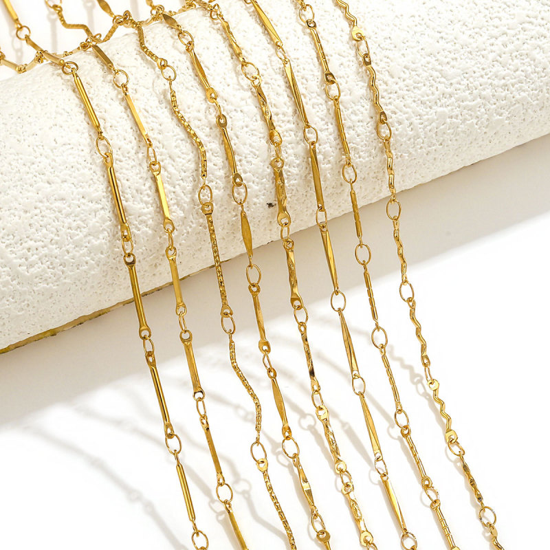 Titanium Steel Chain Accessories Stainless Steel Electroplated 18K Gold Stick S Chain Non-Fading Ins Style Jewelry