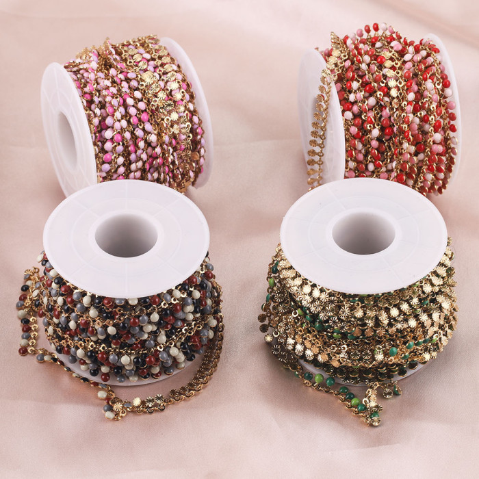 Stainless Steel Colorful Enamel Necklace Handmade Chain DIY Handmade Necklace Jewelry Accessories Wholesale