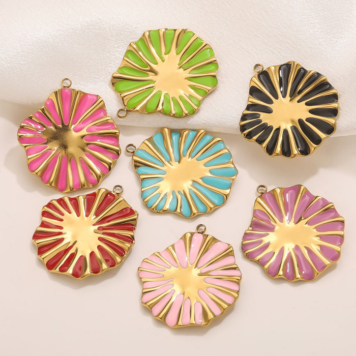 DIY Irregular Flower Oil Drop Pendant Fashion 18K Gold Women's Necklace Pendant Accessories Wholesale