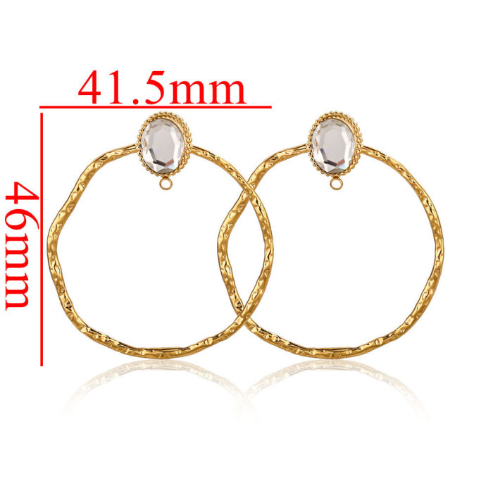 Stainless Steel Crystal Adhesive Holder Round Welding Pin Welding Ring Earrings Inner Hanging Earrings Earring Holder DIY Jewelry Earring Making