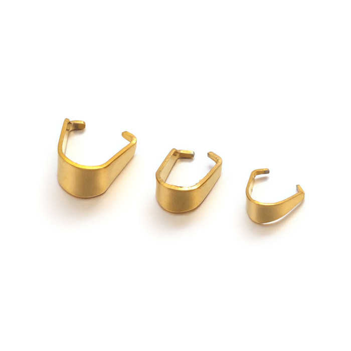 Stainless Steel Gold Melon Seed Clasp Fork Clasp Offset Real Gold Plated Pendant Clasp Necklace Pendant Clasp DIY Jewelry Accessories