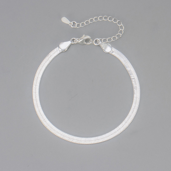 New Fashion Flat Snake Bone Bracelet for Women Simple High-End Versatile Minimalist Style Bracelet Jewelry