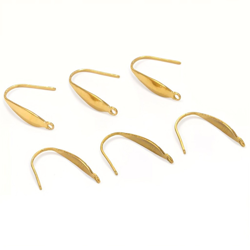316 Stainless Steel Ear Hooks Stamped Ear Hooks Electroplated Real Gold Earring Accessories DIY Ear Jewelry Accessories